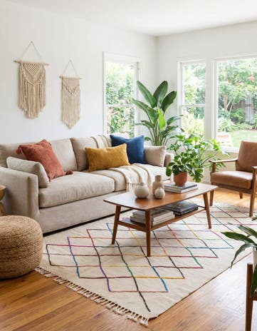 4' 7 x 7' 9 Hand Knotted Moroccan Wool Rug