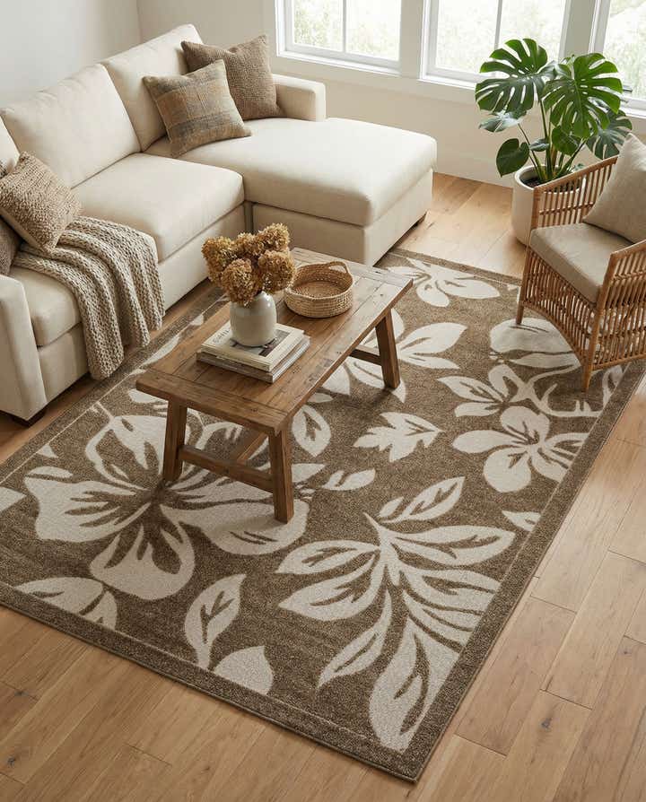 7' x 10' Easy-Clean Botanical Indoor / Outdoor Rug