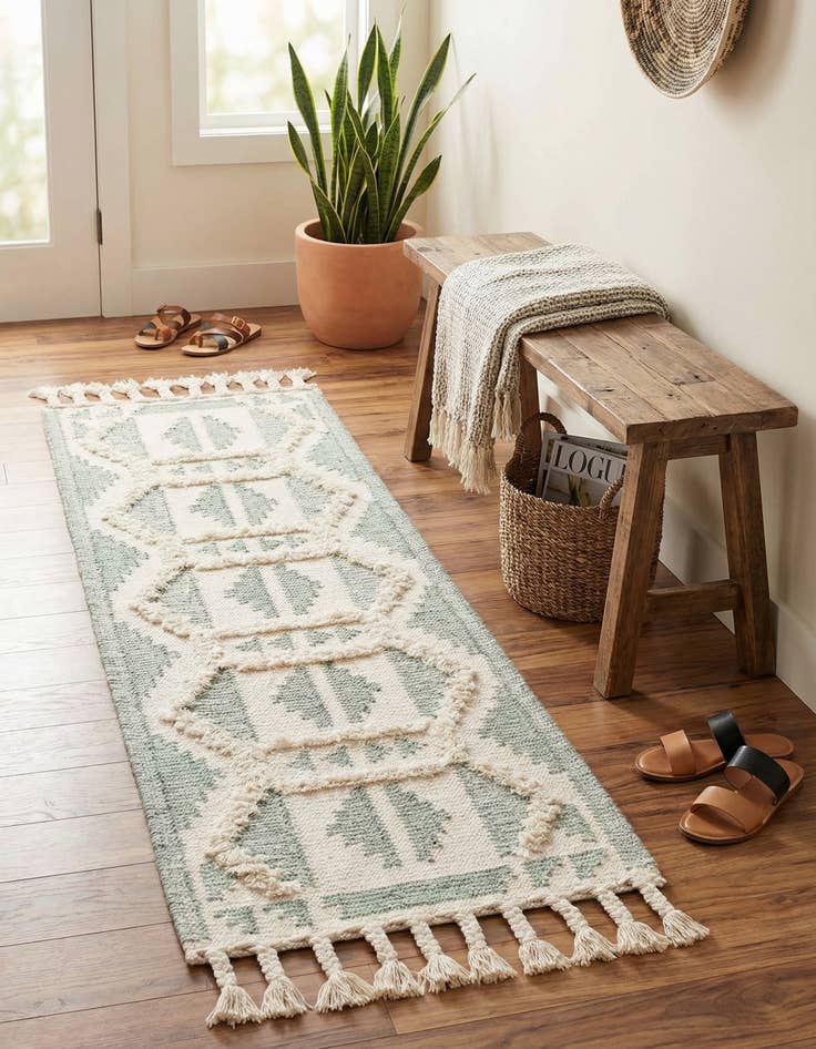 Detail image of  2' 2 x 6' 1  Hand Woven Arizona Wool Runner Rug