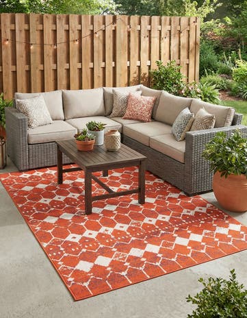 6' x 9' Easy-Clean Lattice Indoor / Outdoor Rug
