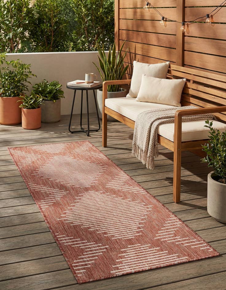Detail image of  2' x 5' 3  Washable Modern Indoor / Outdoor Runner Rug