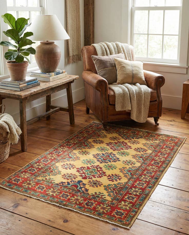 Detail image of 2' 9 x 3' 9 Hand Knotted Kazak Rug