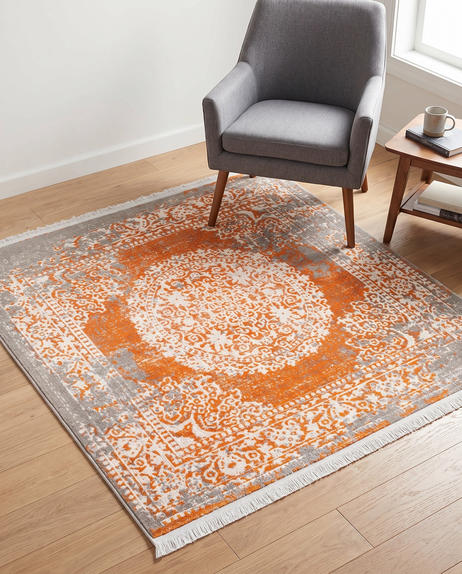 4' x 4' New Vintage Square Rug