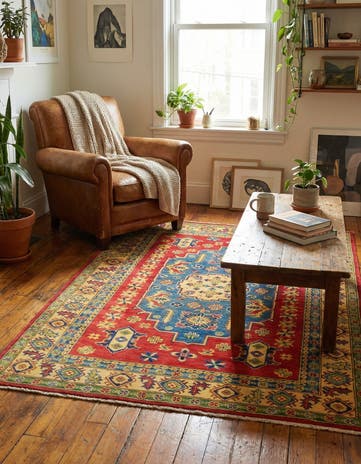 4' x 5' 7 Hand Knotted Kazak Rug