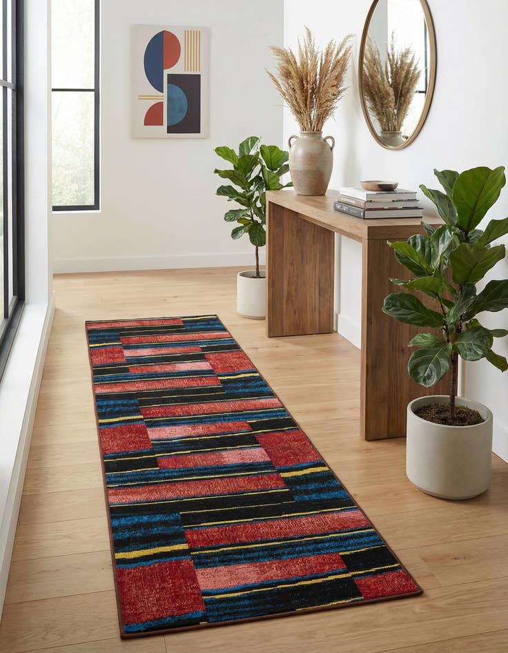 Detail image of  2' x 8'  Washable Modern Indoor / Outdoor Runner Rug
