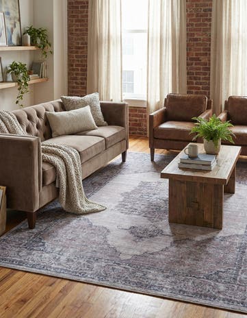 Ivory and Gray Washable Mangata Rug