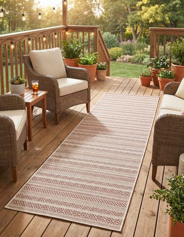 2' 7 x 12' Easy-Clean Ribbon Indoor / Outdoor Runner Rug