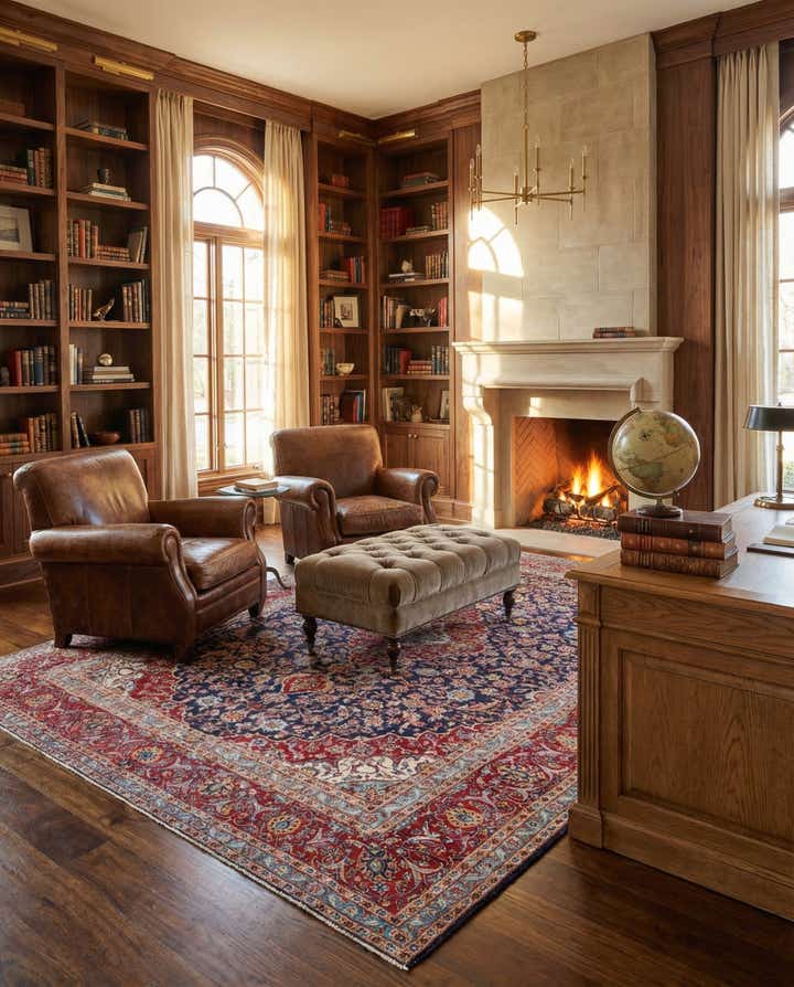 9' 10 x 12' 8 Hand Knotted Kashan Persian Wool Rug