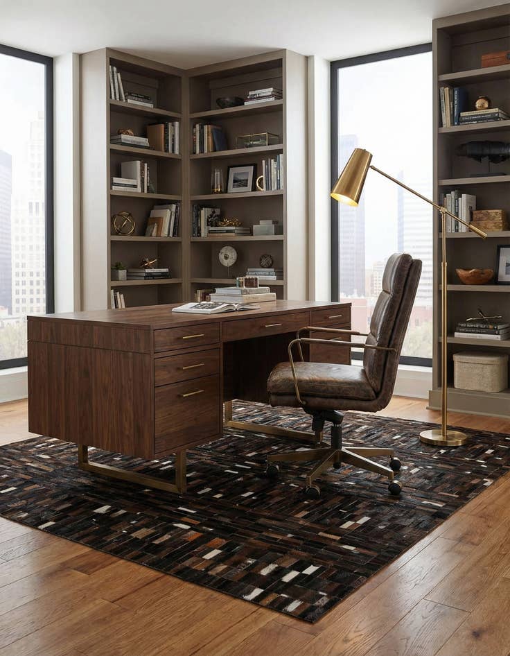 Detail image of 5' x 7' 11 Cowhide - Patchwork Rug