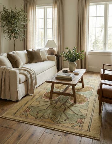 4' 3 x 7' Hand Knotted Oushak Wool Runner Rug