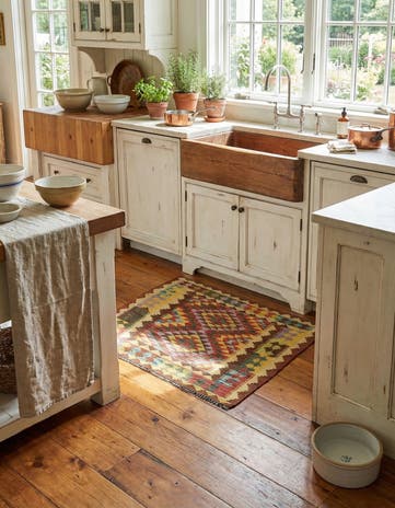 3' 3 x 3' 7 Hand Woven Kilim Maymana Wool Square Rug