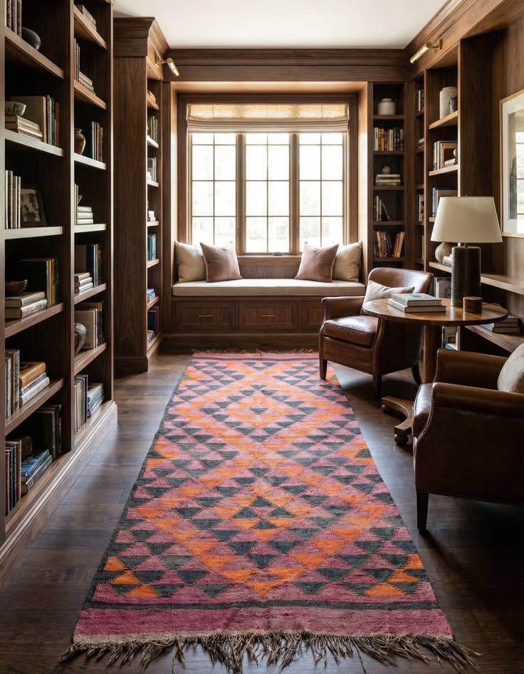 Detail image of 4' 5 x 9' 9  Hand Woven Kilim Fars Wool Runner Rug