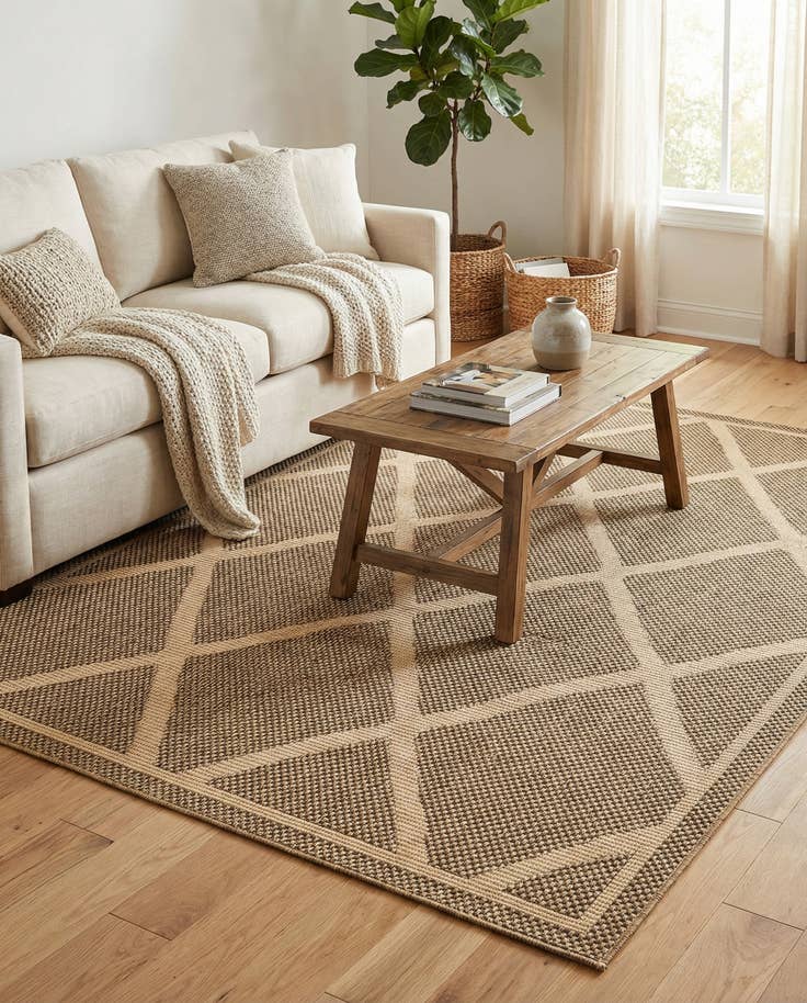 Detail image of 6' x 9' Easy-Clean Trellis Indoor / Outdoor Rug