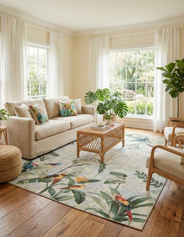10' x 14' 2 Easy-Clean Botanical Indoor / Outdoor Rug