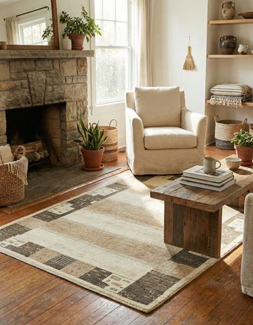 4' x 5' 9 Hand Knotted Kashkuli Gabbeh Wool Rug