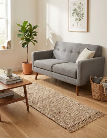 Natural Hand Woven Braided Jute Runner Rug