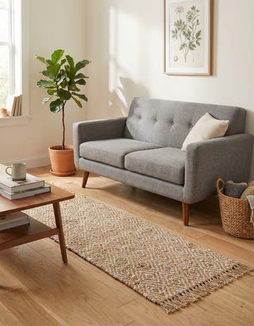 Natural Hand Woven Braided Jute Runner Rug