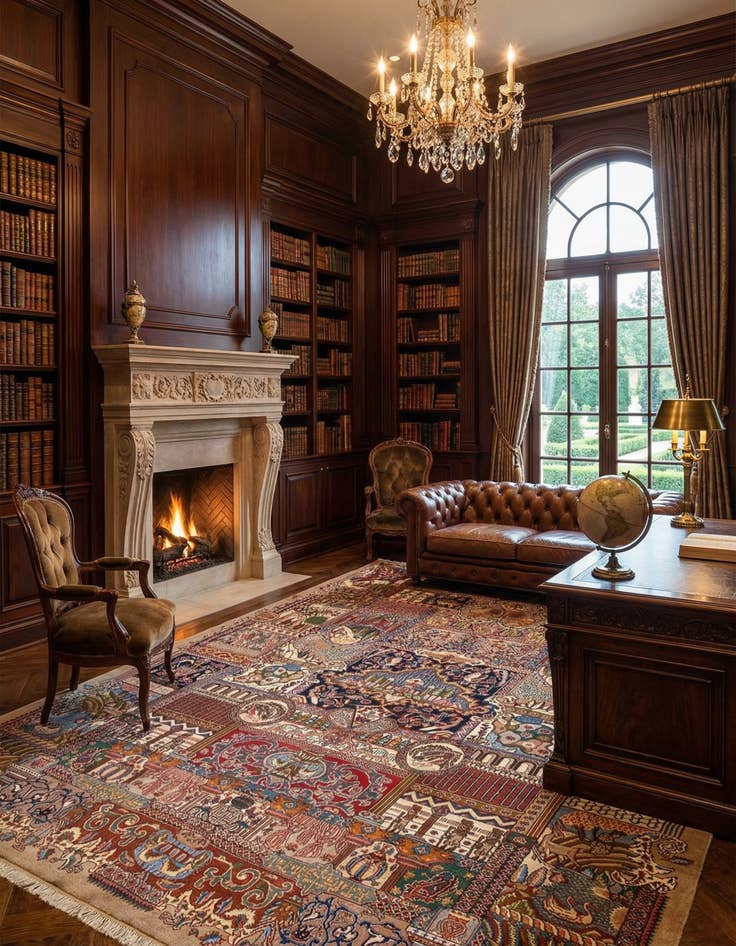 Detail image of 9' 5 x 12' 4 Kashmar Wool Rug