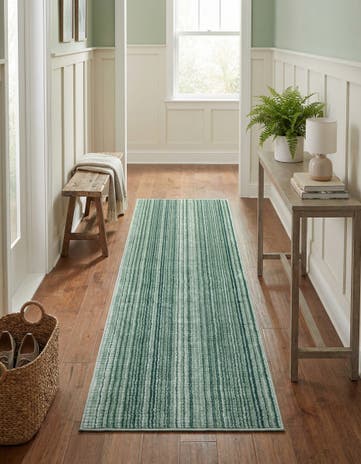 Green Gemstone Runner Rug