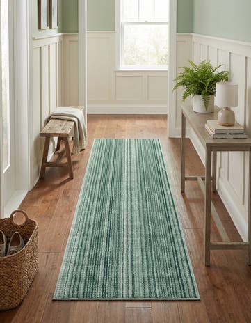 Green Gemstone Runner Rug