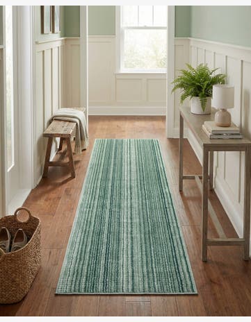 Green Gemstone Runner Rug