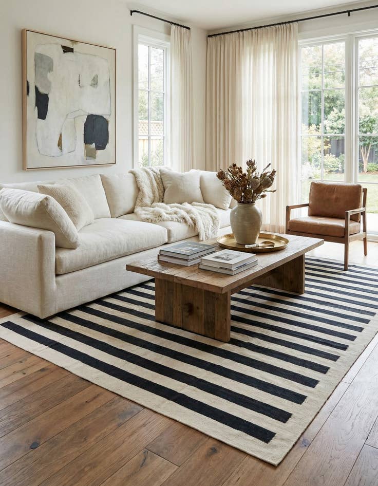 Detail image of 8' 4 x 11'  Hand Woven Kilim Modern Wool Rug