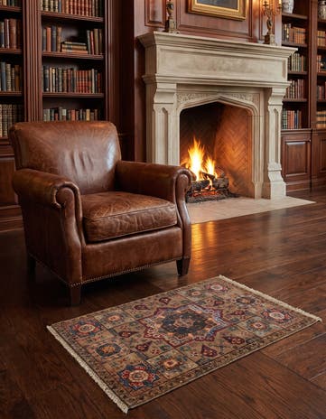 2' x 3' 3 Hand Knotted Mamluk Ziegler Rug