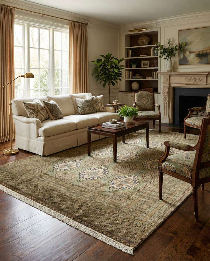 6' 1 x 9' Hand Knotted Bokhara Oriental Wool Rug