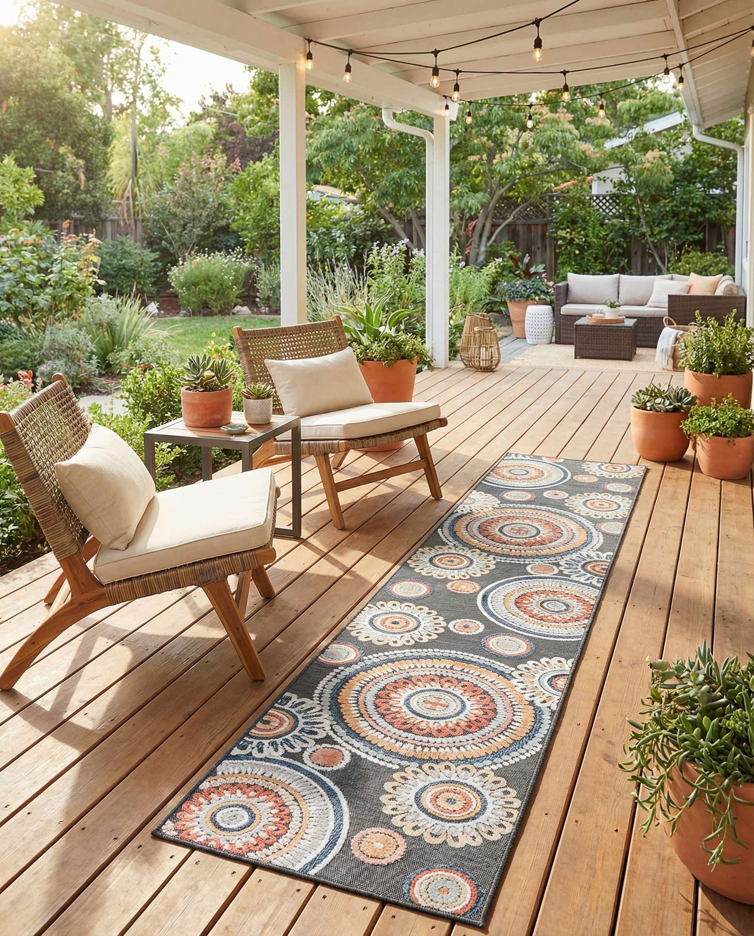 2' 7 x 12' Easy-Clean Botanical Indoor / Outdoor Runner Rug