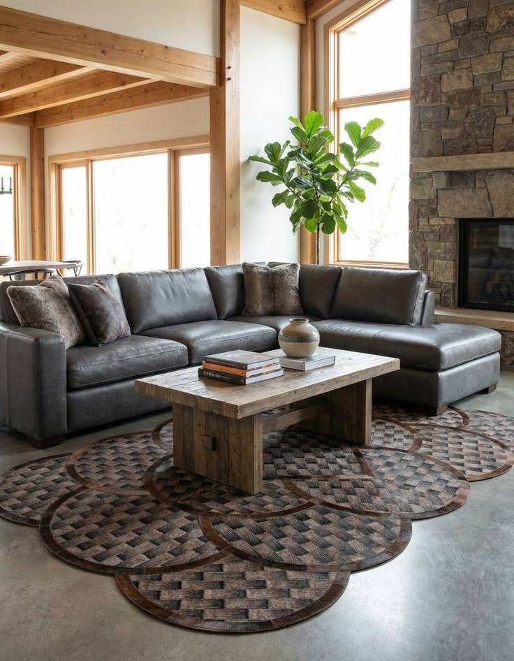 Detail image of 5' x 8' Cowhide Leather Rug