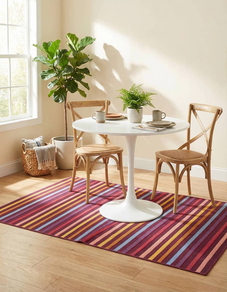 Detail image of  4' x 6'  Washable Ribbon Indoor / Outdoor Rug