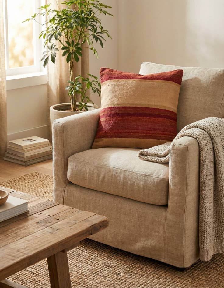 Detail image of 2' 4 x 2' 5  Hand Woven Pillow Wool Square Rug