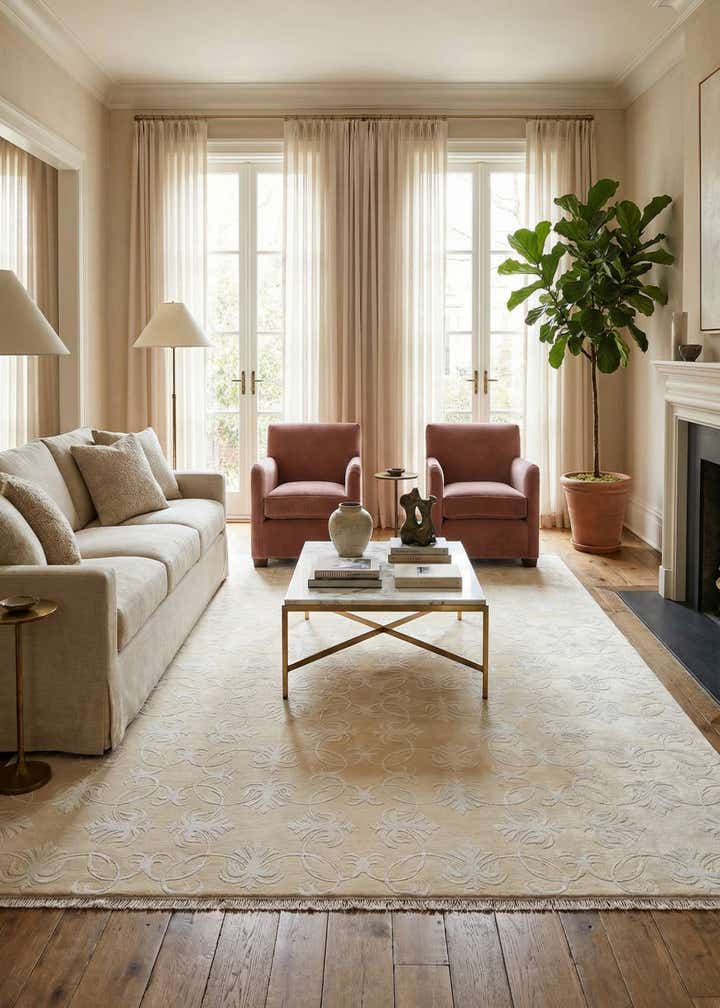 7' 10 x 9' 10 Hand Knotted Darya Wool Rug