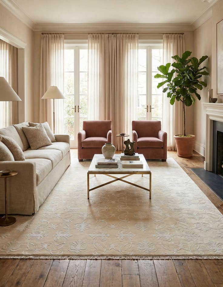 Detail image of 7' 10 x 9' 10  Hand Knotted Darya Wool Rug