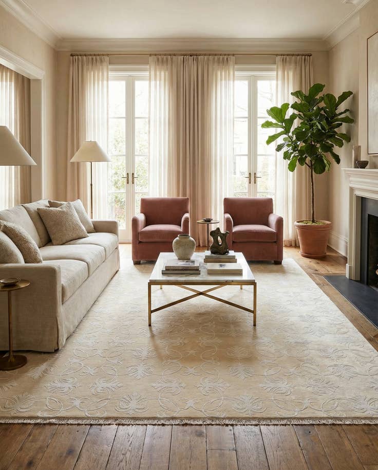 Detail image of 7' 10 x 9' 10 Hand Knotted Darya Wool Rug
