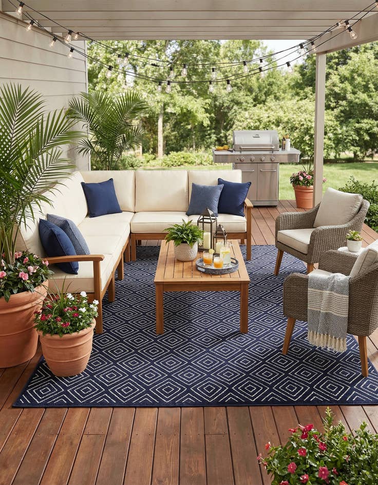 Detail image of 9' x 12'  Washable Sabrina Soto Indoor / Outdoor Rug