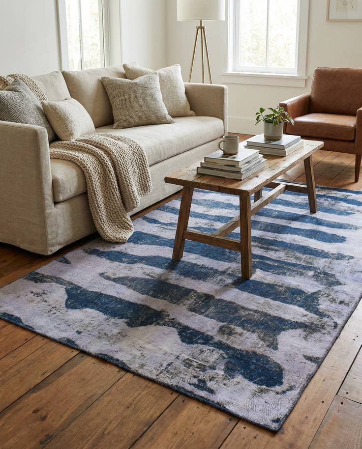 Detail image of 4' 9 x 8' Hand Knotted Ultra Vintage Persian Wool Rug