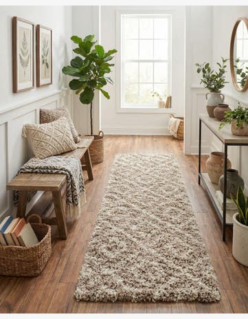 2' x 8' Trellis Shag Runner Rug