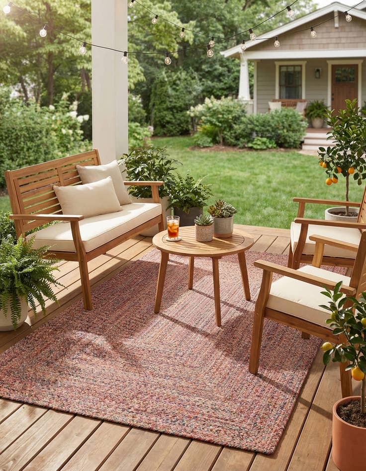 Detail image of  4' 1 x 6' 1  Hand Woven Eco Verse   Washable Indoor / Outdoor Rug