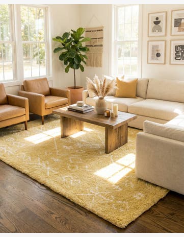 Yellow Moroccan Shag Rug