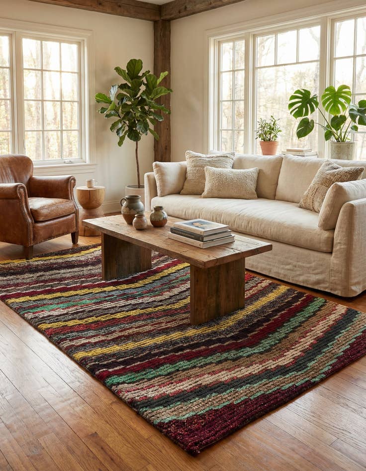 Detail image of  3' 10 x 5' 10  Hand Knotted Moroccan Wool Rug