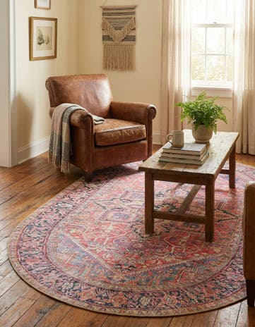 5' x 8' Washable Timeless Oval Rug
