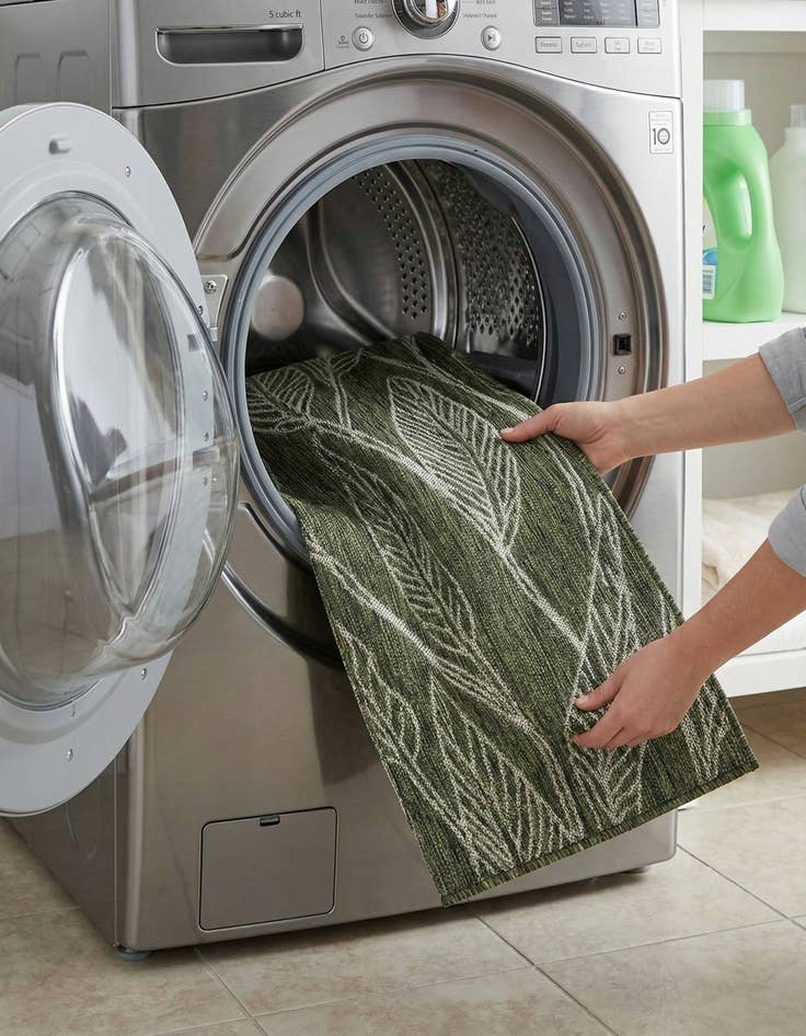 Detail image of  2' x 8'  Washable Botanical Indoor / Outdoor Runner Rug