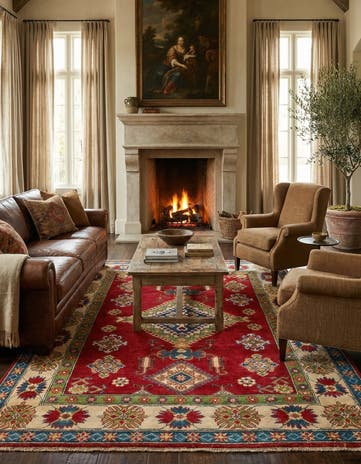 5' 1 x 6' 6 Hand Knotted Kazak Rug
