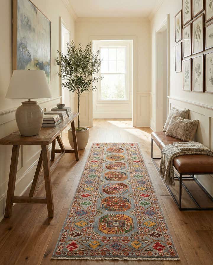 2' 7 x 9' 7 Hand Knotted Kazak Runner Rug