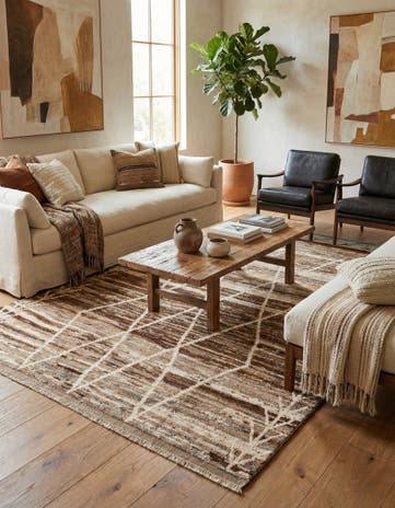 6' 5 x 9' 7 Hand Knotted Moroccan Wool Rug