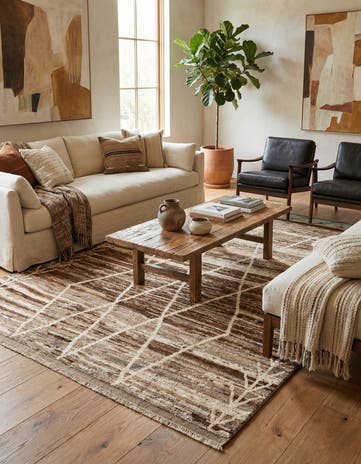 6' 5 x 9' 7 Hand Knotted Moroccan Wool Rug