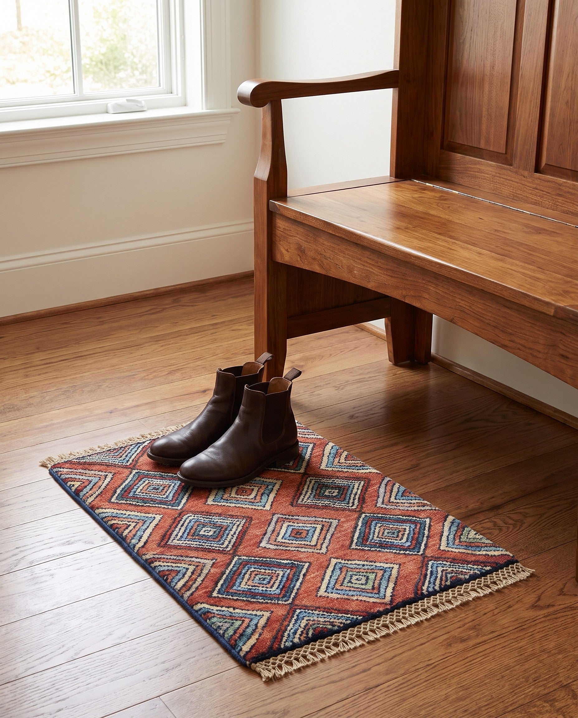 1' 4 x 2' Hand Knotted Ziegler Rug