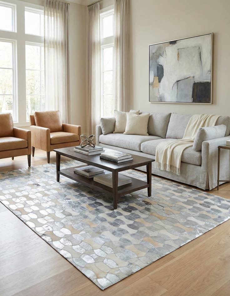 Detail image of 5' x 8' Cowhide Leather Rug