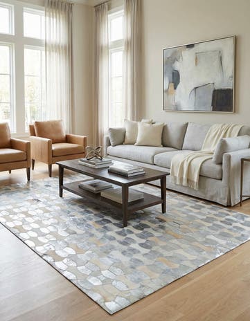 5' x 8' Cowhide Leather Rug
